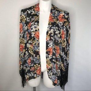 ASOS Floral Kimono with Tassel Sleeves